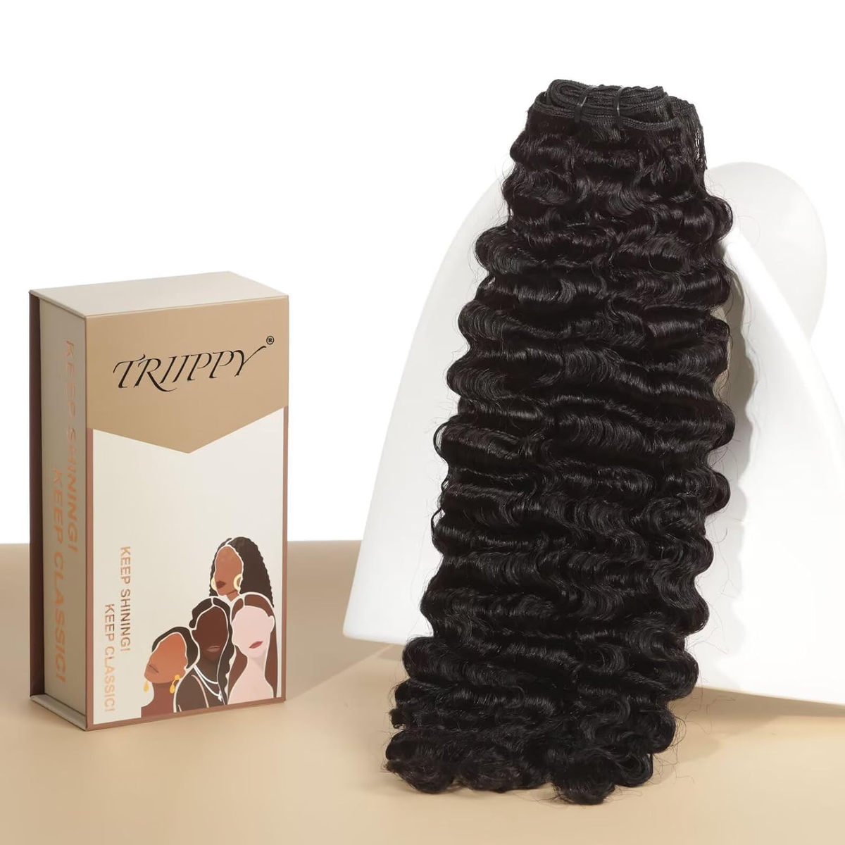 TRIIPPY Raw Burmese Curly Bundles Human Hair,100% Cambodian Raw Hair Sew in Weave Double Drawn 3 Bundles,3X Lasting And Durable Over Virgin Hair,No.1 Raw Hair Brand On Amazon