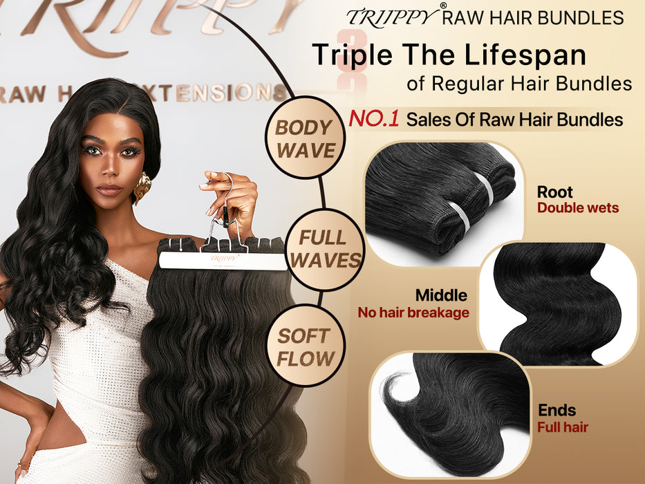 Raw hair bundles body wave