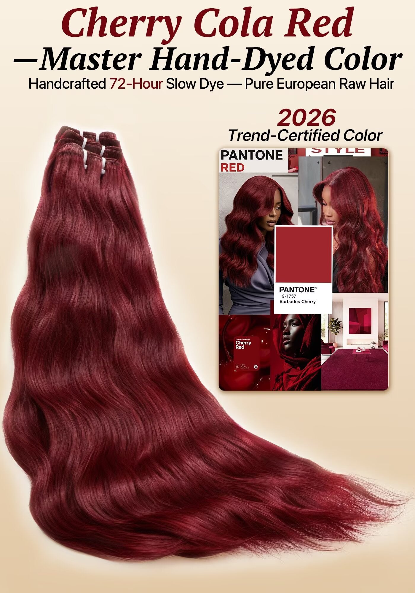 TRIIPPY Burgundy Natural Body Wave Bundles Human Hair,100% Vietnamese Raw Human Hair Sew in Weave 3 Bundles,5X Lifespan Over Regular 99j Hair,No.1 Raw Hair Brand On Amazon