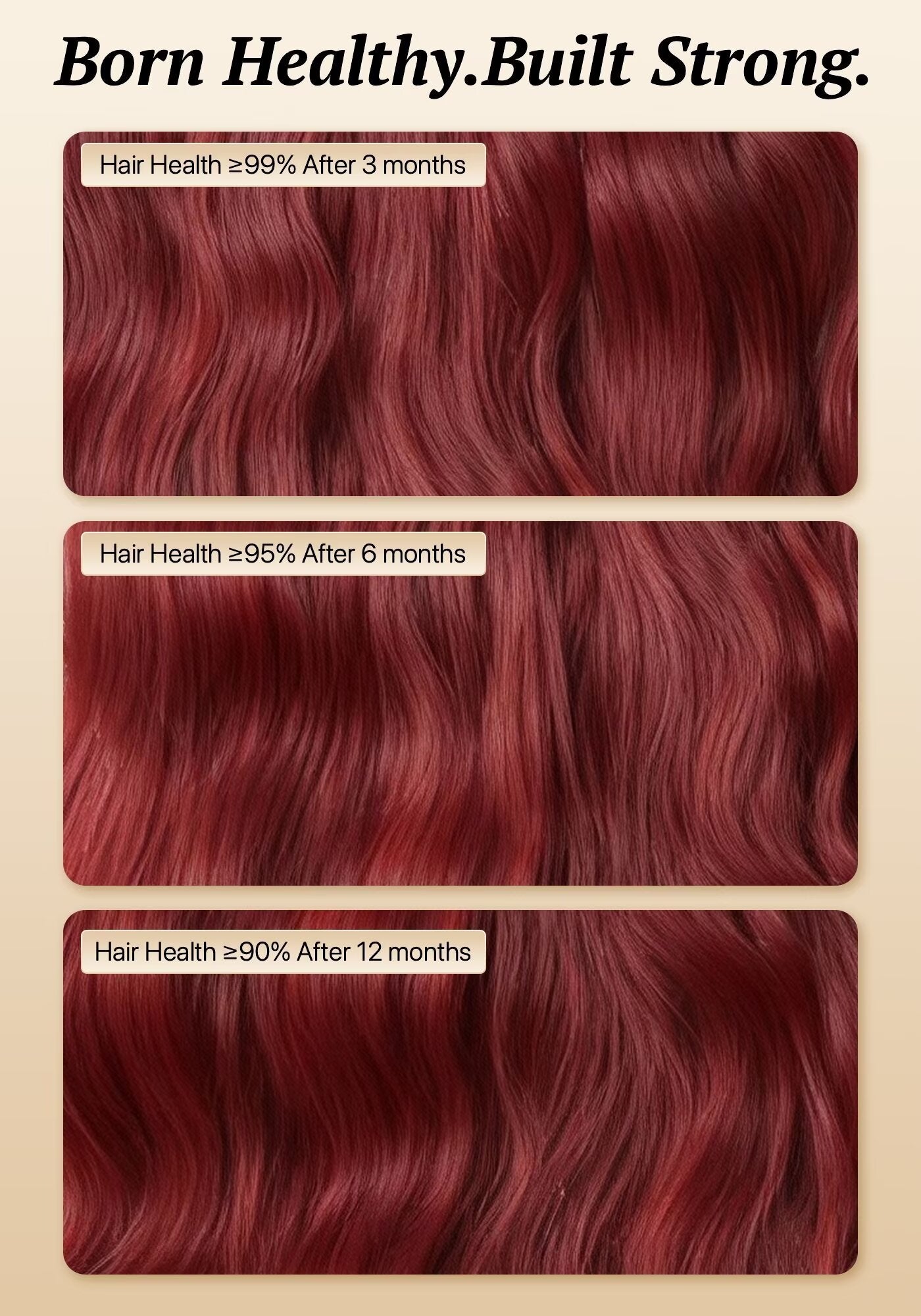 TRIIPPY Burgundy Natural Body Wave Bundles Human Hair,100% Vietnamese Raw Human Hair Sew in Weave 3 Bundles,5X Lifespan Over Regular 99j Hair,No.1 Raw Hair Brand On Amazon